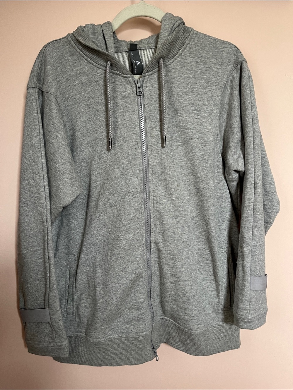 ADIDAS BY STELLA MCCARTNEY Full-Zip Hoodie Heather Gray M